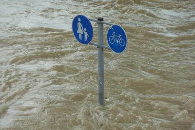 Oversvømmelse af gang- og cyelssti